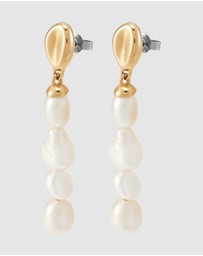 Skagen - Agnethe Pearl Gold Tone Earring