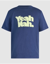 Skwosh - Yeah Nah Kids Slang Tee in Navy