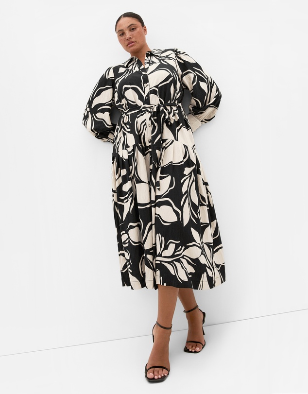 City Chic - Kinsley Mono Print Maxi Dress