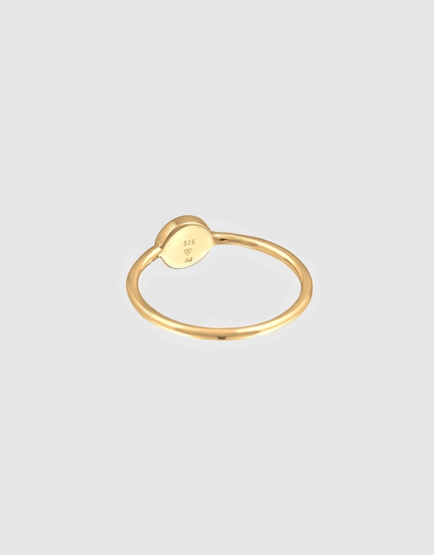 Elli Jewelry - Ring Circle Enamel 925 Sterling Silver Gold-plated