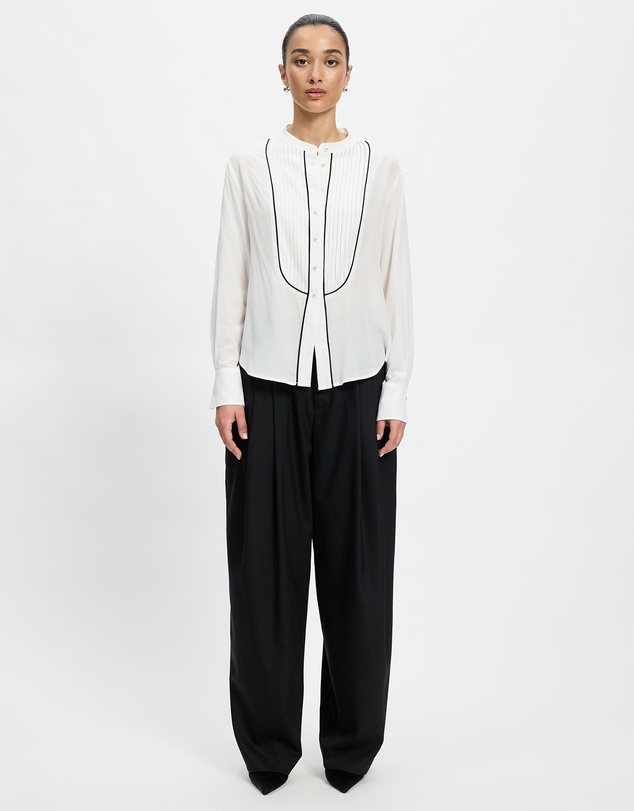Lindsay Nicholas New York - Tuxedo Blouse