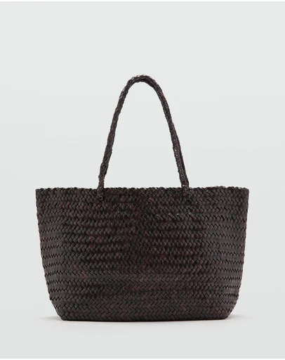 M.N.G - Braided Leather Shopper Bag