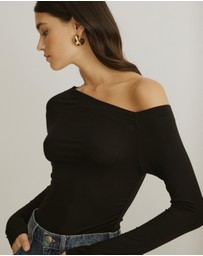 Atmos&Here - Cold Shoulder Bamboo Top