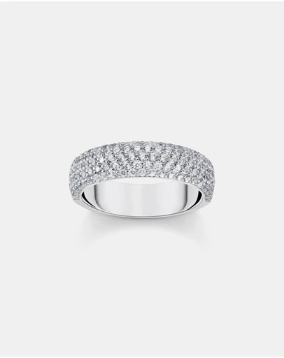THOMAS SABO - Chunky band ring with white zirconia medium