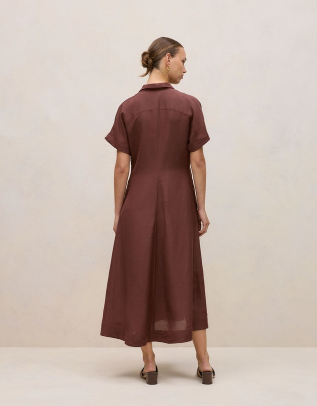 Trenery - Soft Seam Detail Shirt Dress in Espresso
