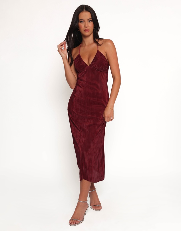 Petal & Pup - Safi Plisse Maxi Dress - Wine