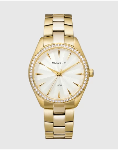 Maxum - Sydney - White Dial, Gold Tone Case & Bracelet