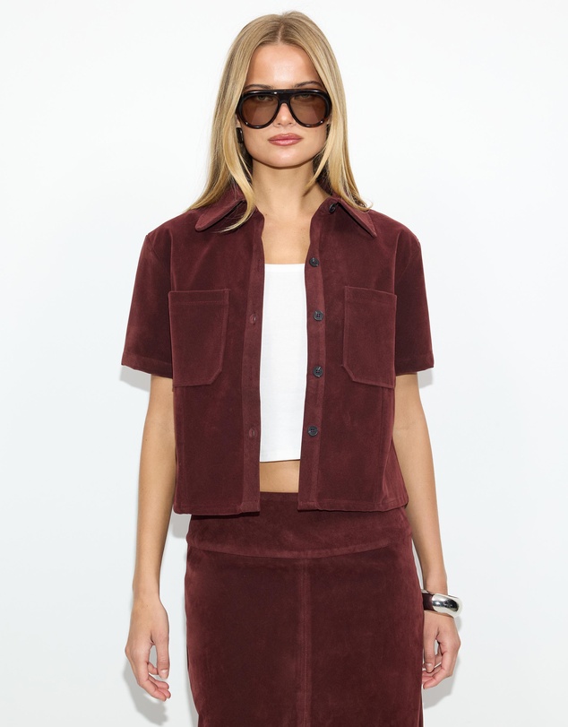 Dazie - Bailey Faux Suede Shirt