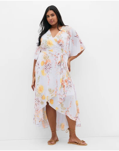 City Chic - Enthral Me Maxi Print Dress