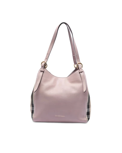 Pre-Loved by Azura Reborn - Pre-Loved Small Leather and House Check Canvas Canterbury Tote