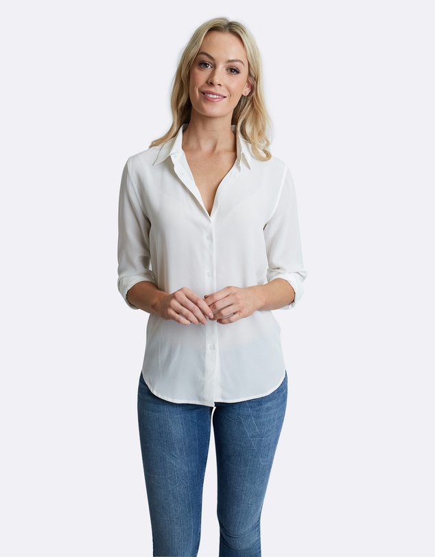 The Fable - True White Silk Shirt