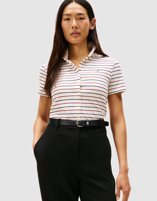 Tommy Hilfiger - Tipping Slim Button Down Short Sleeve Polo