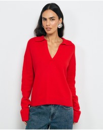 AERE - Asha Merino Wool Blend Polo Knit