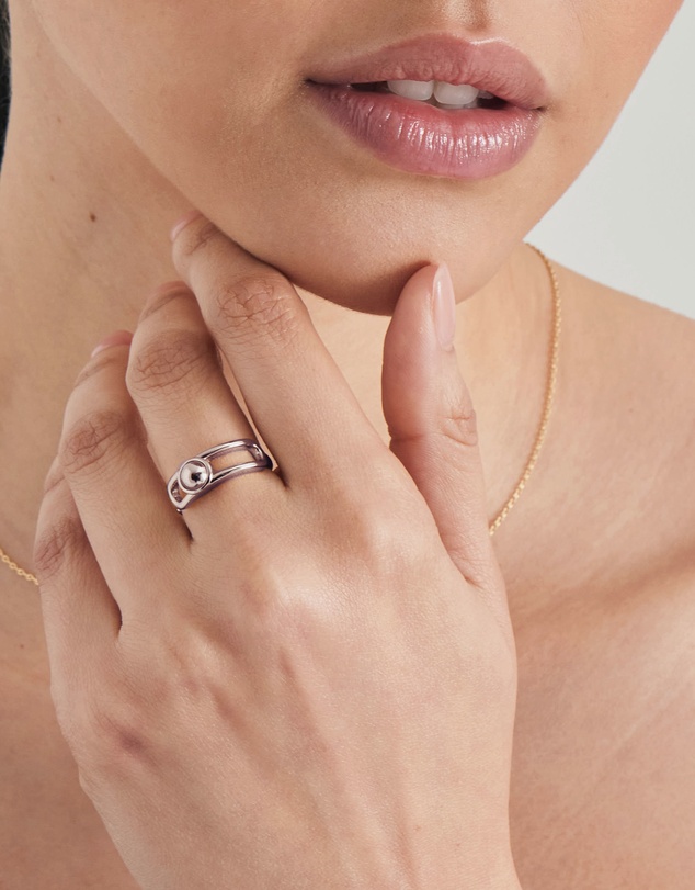 Ania Haie - Ania Haie Silver Orb Claw Adjustable Ring