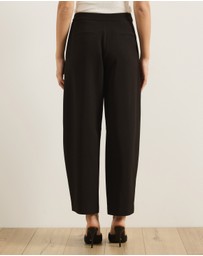 Atmos&Here - Lottie Tailored Barrel Leg Pants With Pleated Waistband