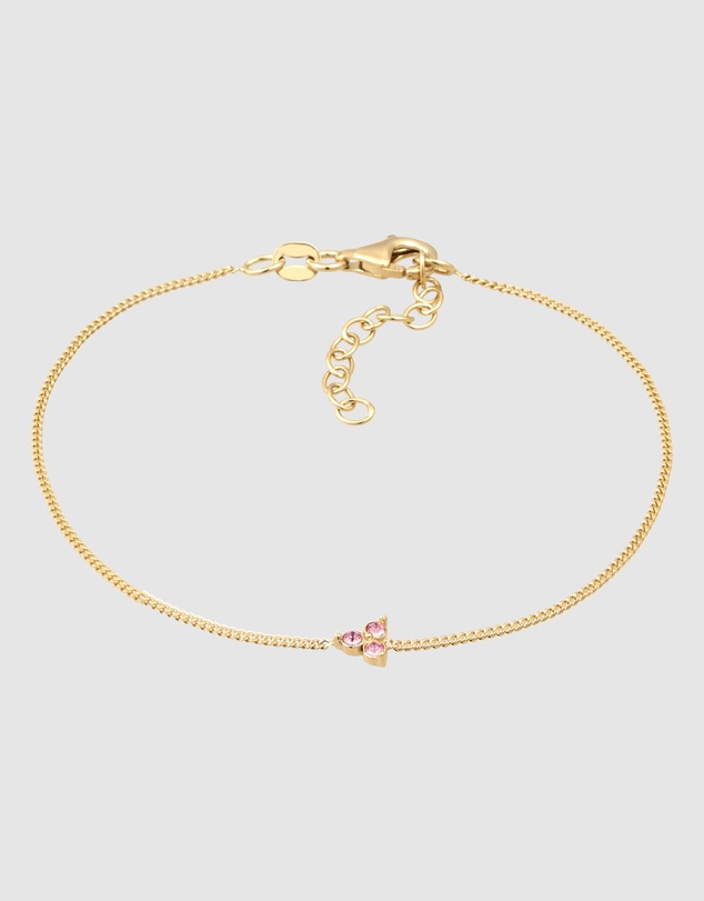Elli Jewelry - Bracelet Crystal 925 Sterling Silver Gold-Plated