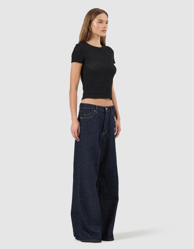 Rolla's - Daisy Lace Tee - Black