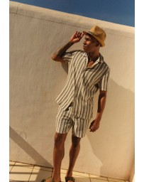 NEXT - Textured Stripe Short Sleeve Shirt