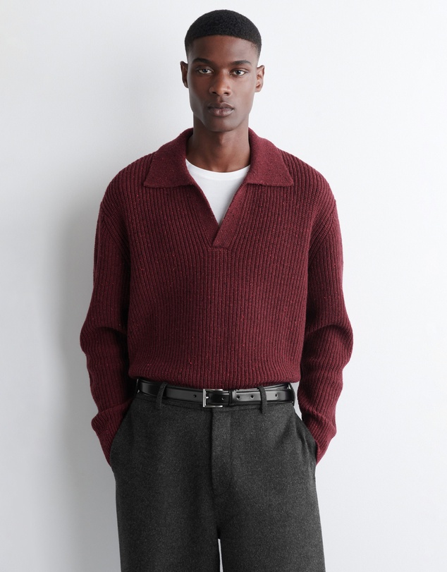 COS - Donegal-Effect Wool Polo Jumper