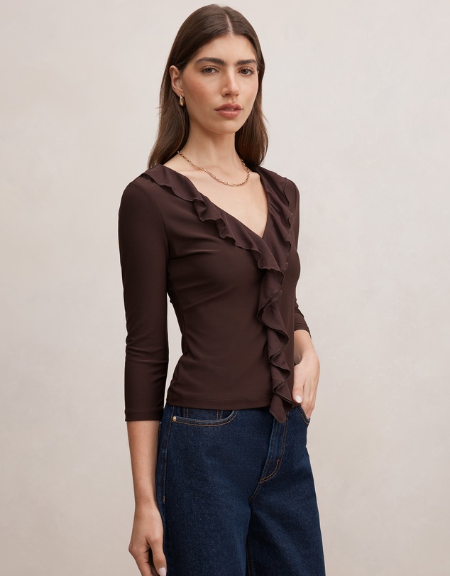 Forever New - Orla Ruffle 3 & 4 Sleeves Top
