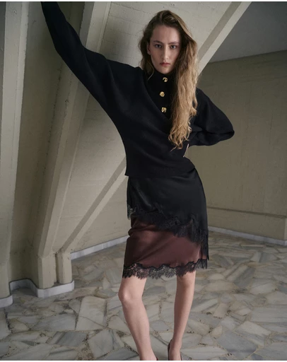 M.N.G - Turtleneck Sweater With Jewel Buttons