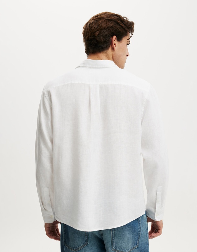 Cotton On - Relaxed Linen Long Sleeve Shirt