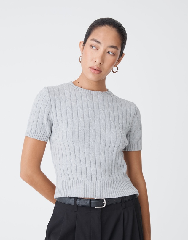 Forcast - Anita Short Sleeve Cable Knit