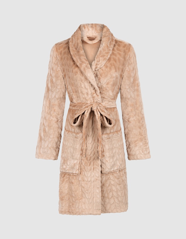 Hunkemoller - Cable Flannel Short Robe