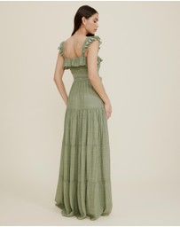 The Fated - Luca Flutter Sleeve Maxi Dress
