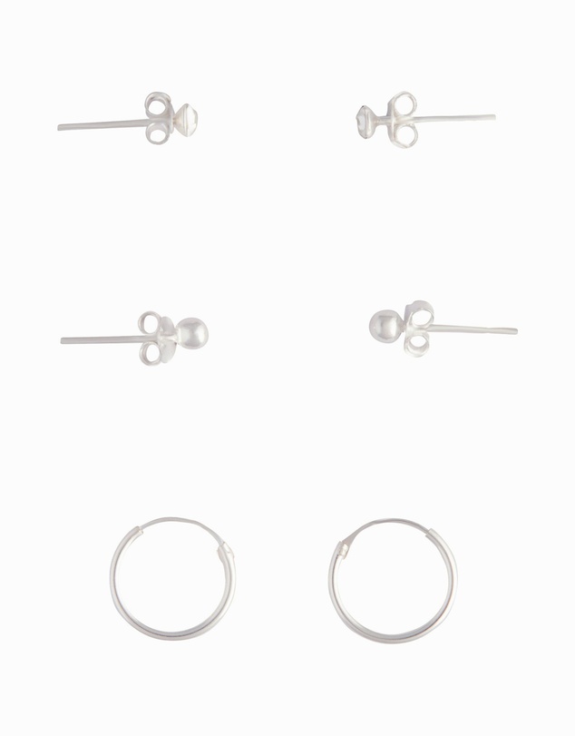 Lovisa - Sterling Silver Stud Diamante & Hoop Pack