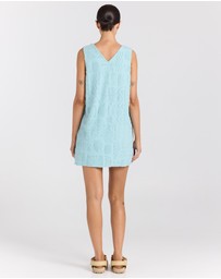 Poolside Paradiso - Mai Tai V Tunic Towelling Dress - Seaspray