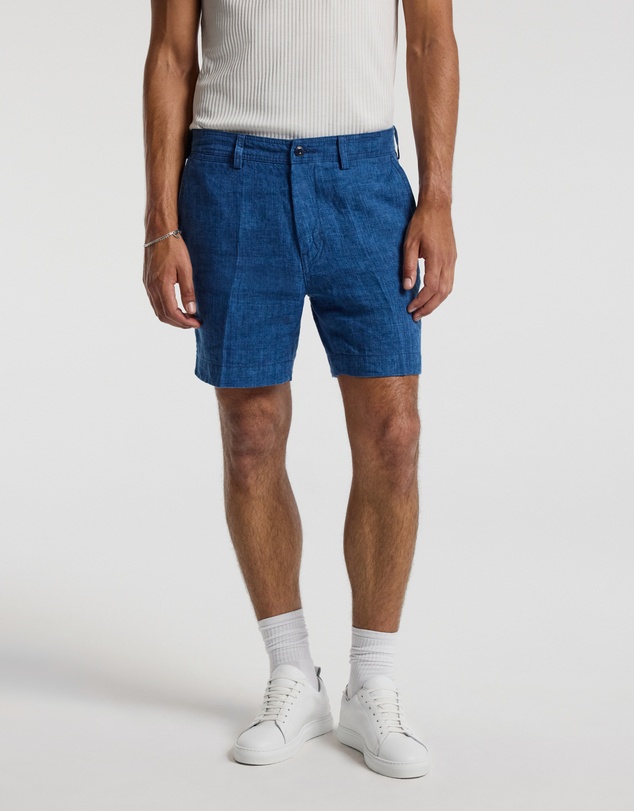 Calibre - Washed Linen Shorts Indigo