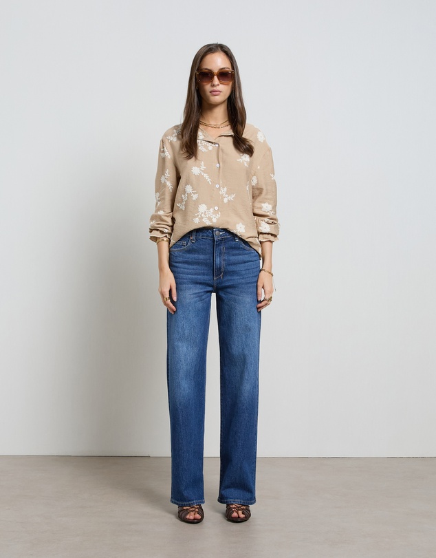 DRICOPER DENIM - Lina Mid Rise Pacific Straight Leg Jeans