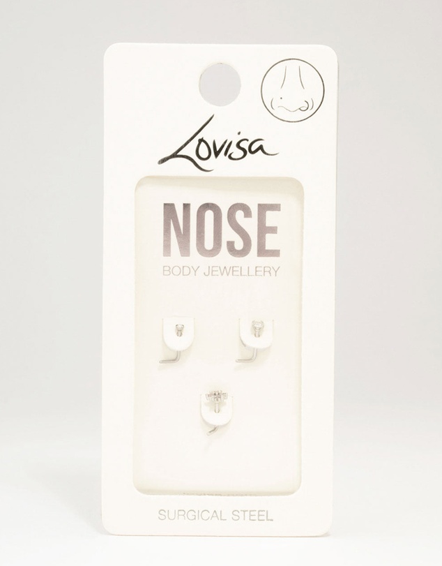 Lovisa - Surgical Steel Flower Nose Stud 3-Pack