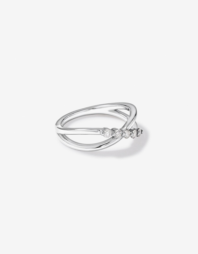 Michael Hill - 0.20 Carat TW Round Brilliant Diamond Crossover Ring in Sterling Silver