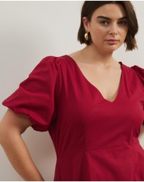Atmos&Here Curvy - Costa Rica Linen Blend Midi Dress
