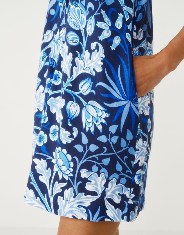 NEXT - Linen Blend Tie Neck Mini Summer Dress