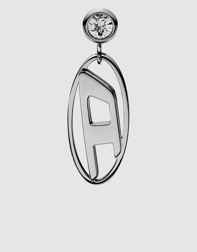 Diesel - Oval D Logo Silver tone Earring