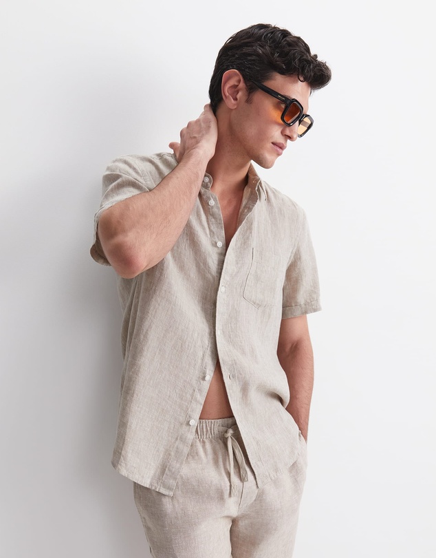 Sportscraft - Short Sleeve Yarn Dyed Linen Shirt