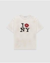 Duke + Dexter - I Kiss NY Vintage White T-Shirt
