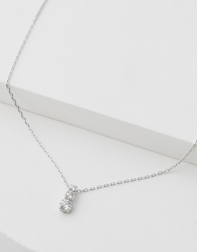 Swarovski - Stilla Attract pendant, Round cut, White, Rhodium plated