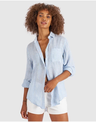 CAMIXA - Rina Striped Linen Shirt
