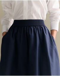 Trenery - Cotton Poplin Pull On Skirt in Navy