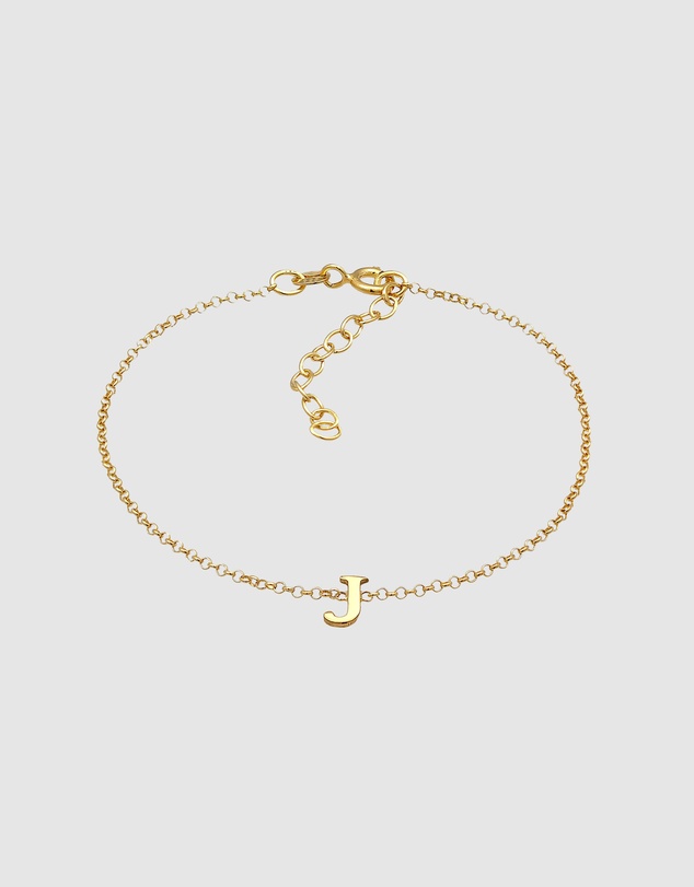Elli Jewelry - Initial Bracelet in Gold-Plated 925 Silver