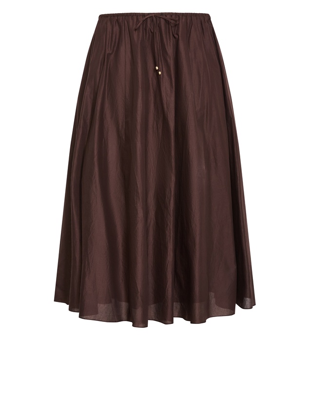 City Chic - Plus size Elissia Cotton Maxi Skirt - dark chocolate