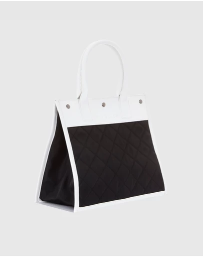 JETT BLACK - Soho Monochrome Quilted Tote Bag