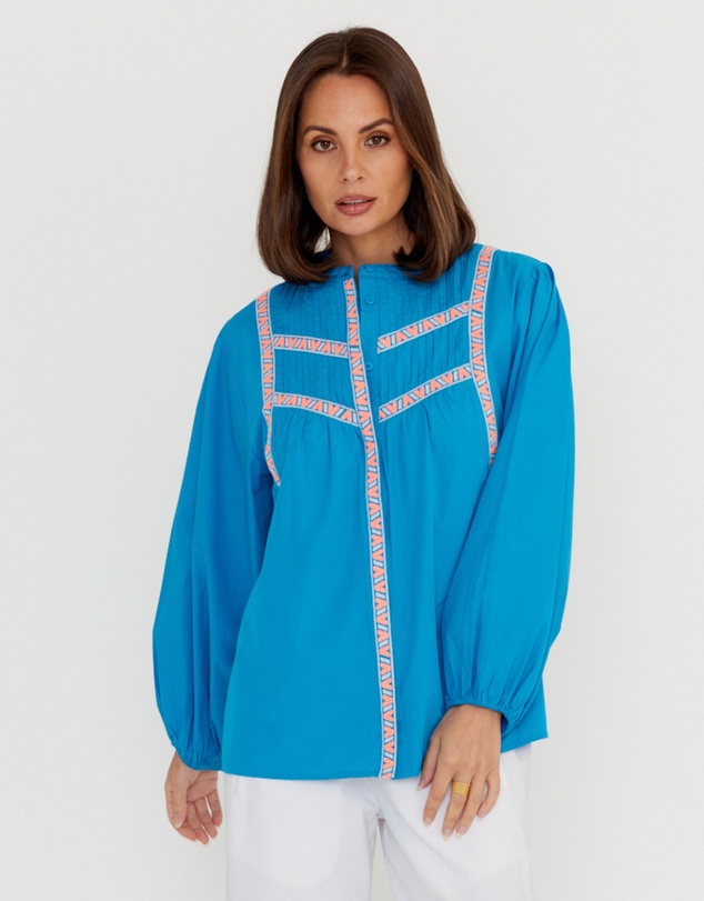 ALEXANDRA - Silas Blouse Blue Teal