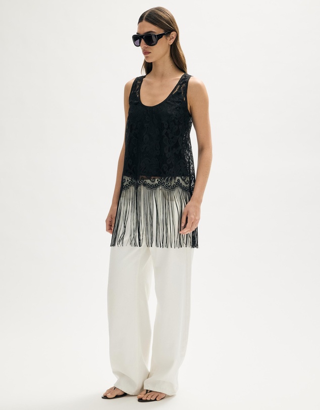 Minima Esenciales - Pia Fringe Lace Tunic Top