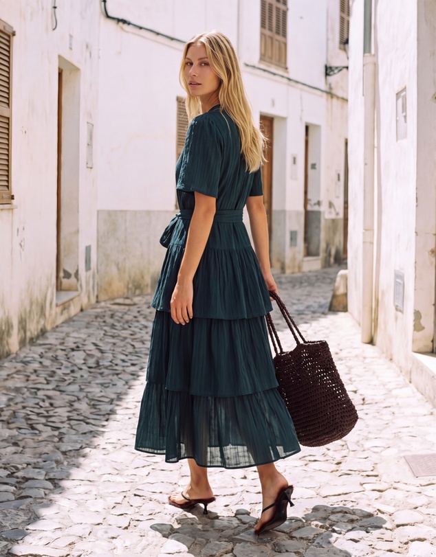 The Fated - Mali Tiered Midi Dress