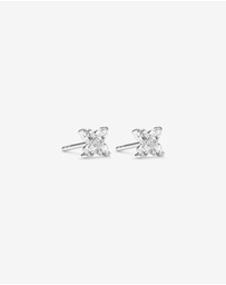 Michael Hill - Floral Stud Earrings with Cubic Zirconia in Sterling Silver